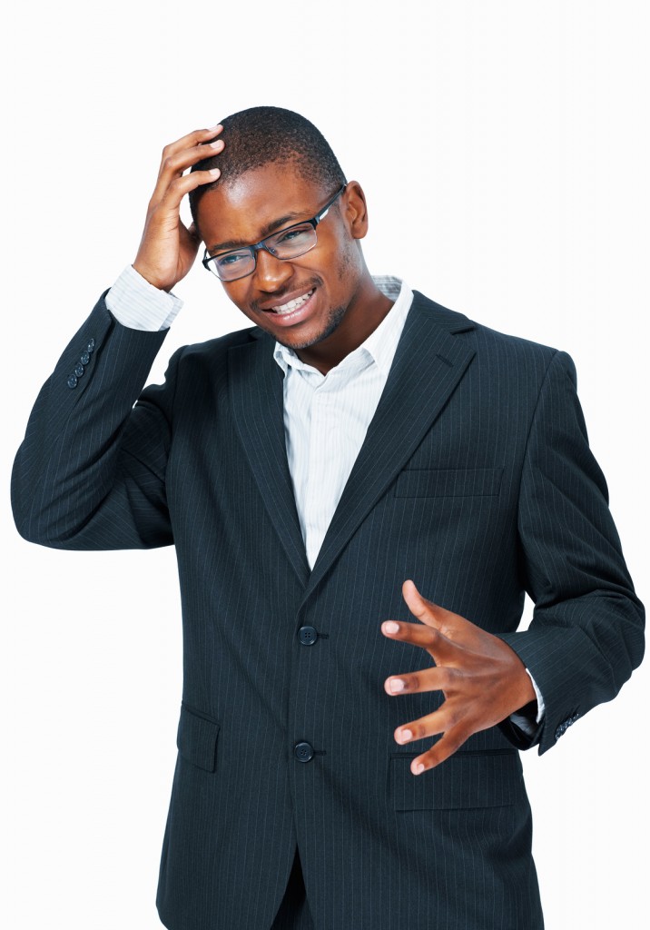 Image of a black man experiencing anger and stress.